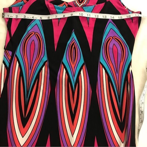 Tribal bright print fitted dress size M - Picture 6 of 7
